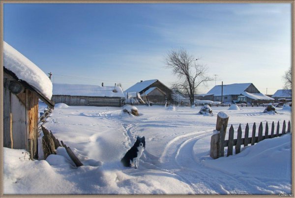 деревенская улица зимой