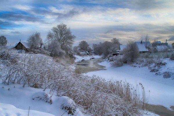 зимние деревенские пейзажи