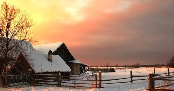 тульская деревня зимой