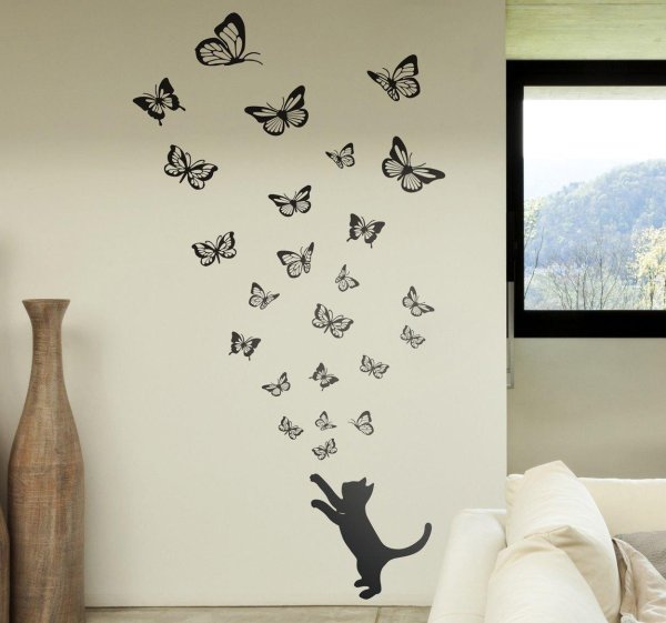 интерьерные наклейки бабочки