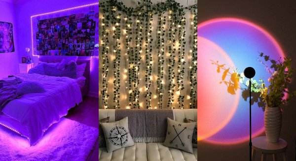 комната со светодиодной лентой
