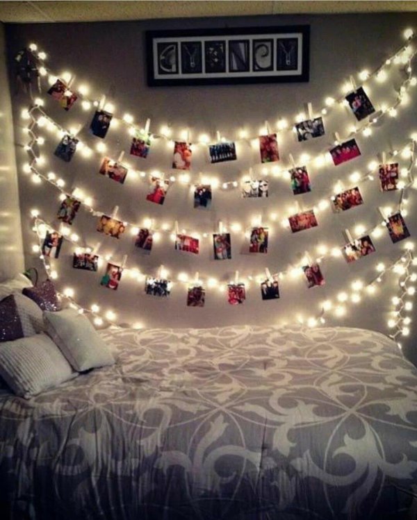 украсить комнату гирляндой