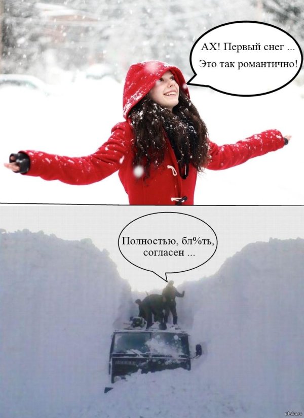 зима девушка