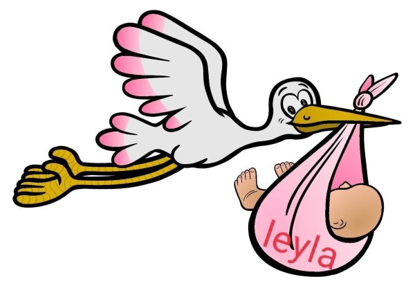 аист несет малыша