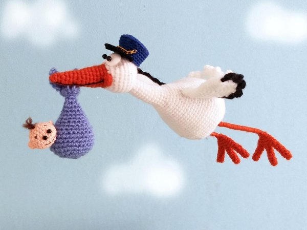 аист амигуруми