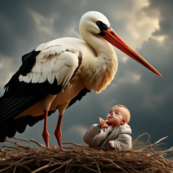 аист который приносит детей