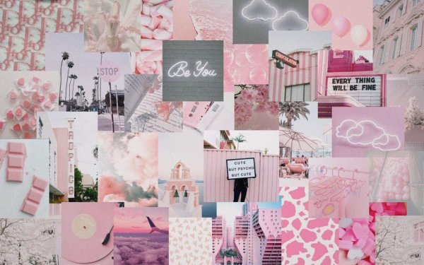 aesthetic pink pastel коллаж