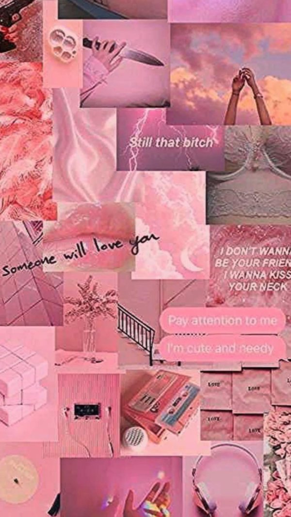 розовый коллаж