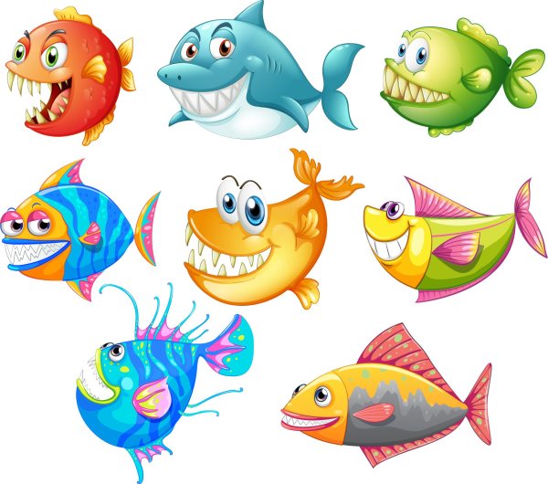 мультяшные рыбки