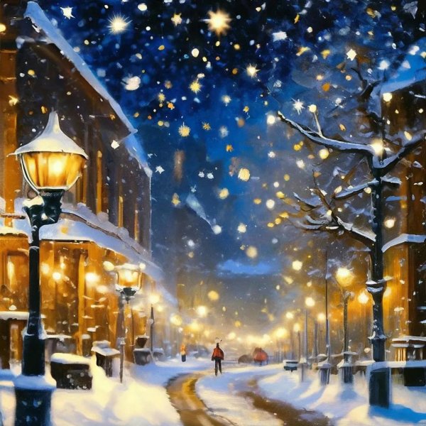 ночной зимний город