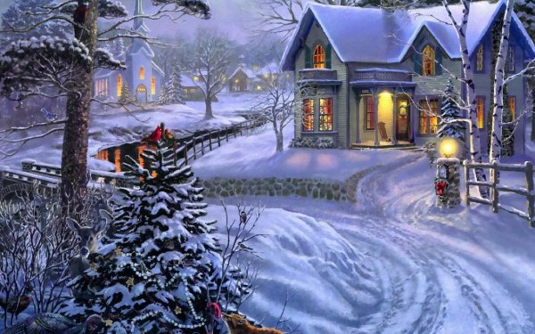 рождественские пейзажи