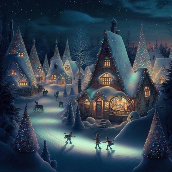 рождественские пейзажи