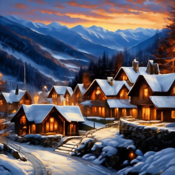 горы зимние