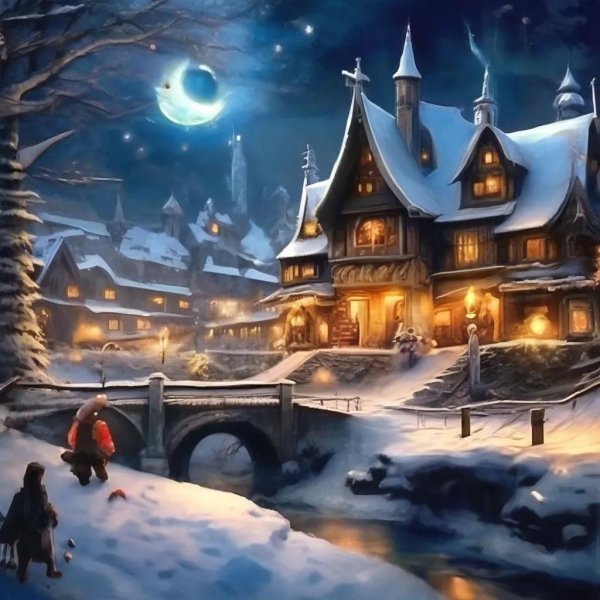 сказочная зимняя деревня