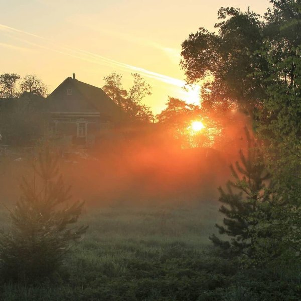 рассвет в деревне