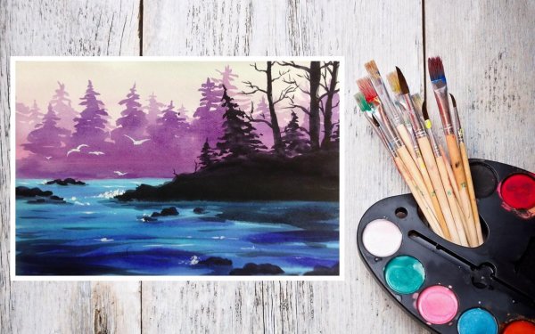 рисунок гуашь