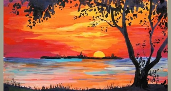 рисунок закат