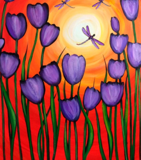 рисуем цветы гуашью