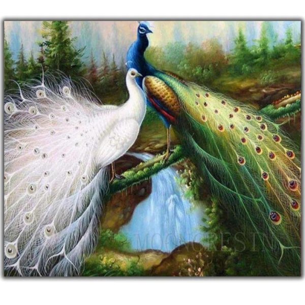 алмазная мозаика мосфа пара павлинов