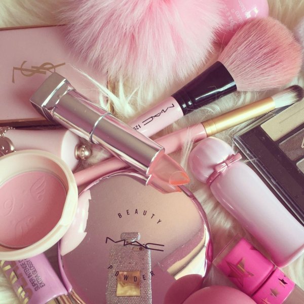 макияж розовый