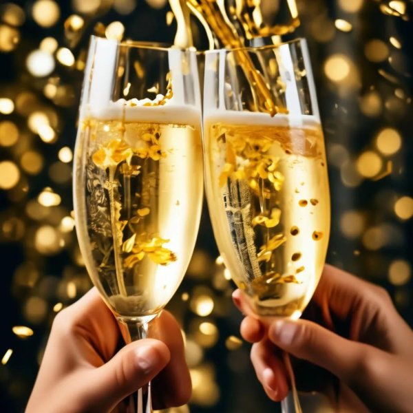 два бокала шампанского