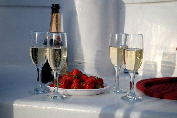 шампанское с клубникой