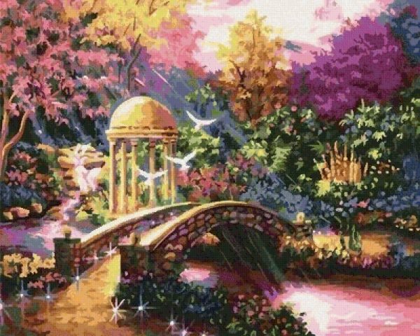 набор вышивка беседка парк