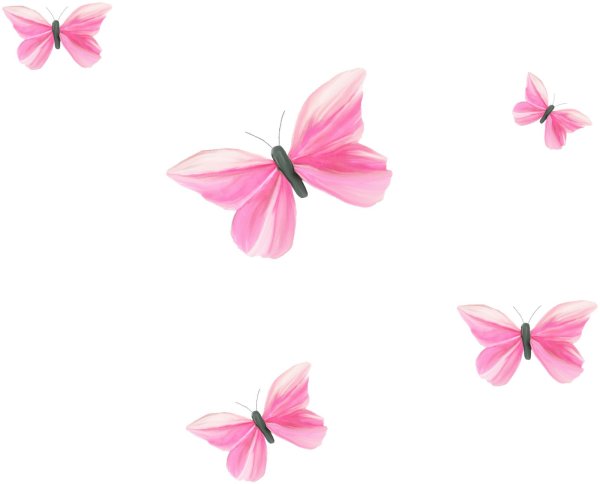 нежно розовые бабочки