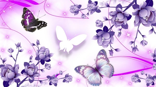сиреневый фон с цветами
