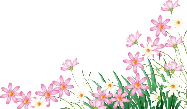 луг цветы клипарт