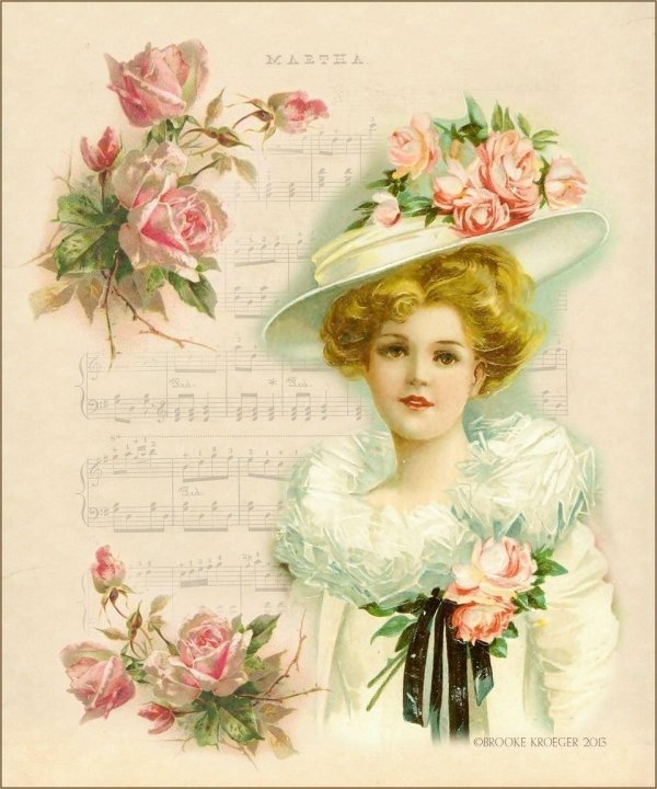 винтажная дама для декупажа