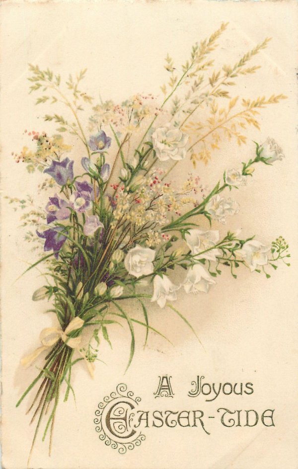 винтажная открытка с цветами