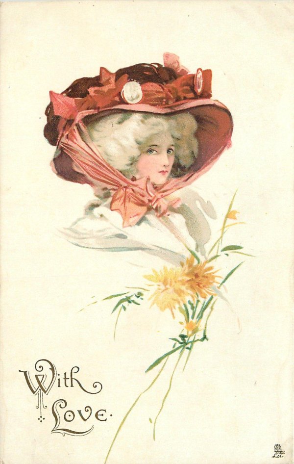 женская открытка винтаж