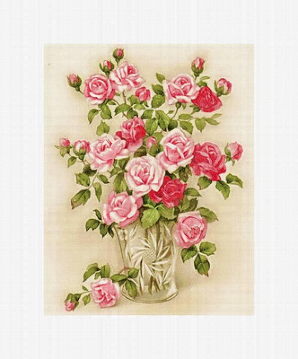 вышивка крестом розы