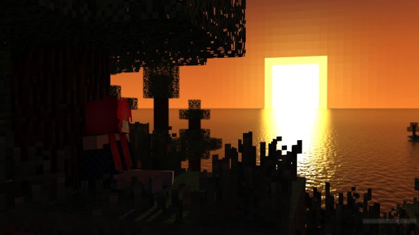 закат в майнкрафте