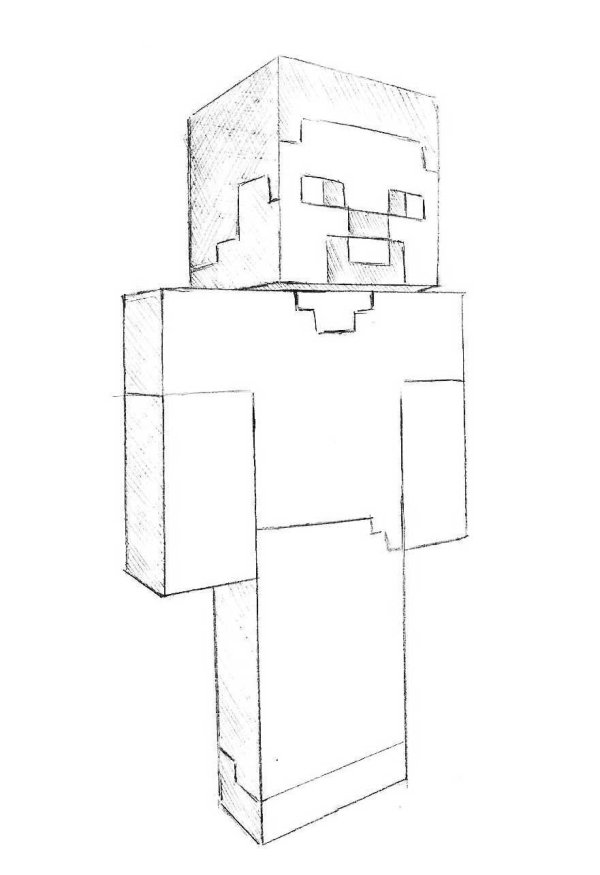 стив из майнкрафта раскраска
