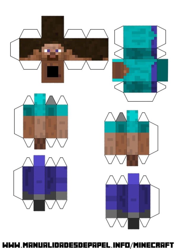 оригами майнкрафт стив