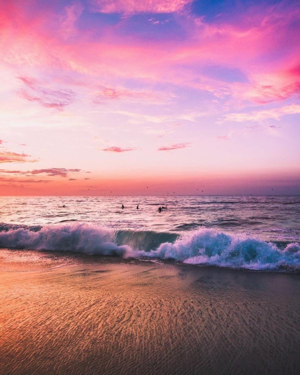 закат на пляже