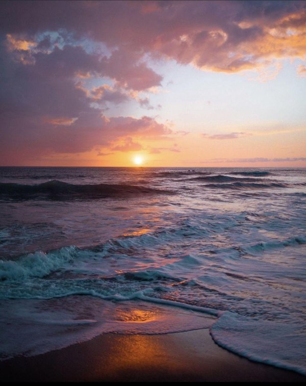 закат на океане