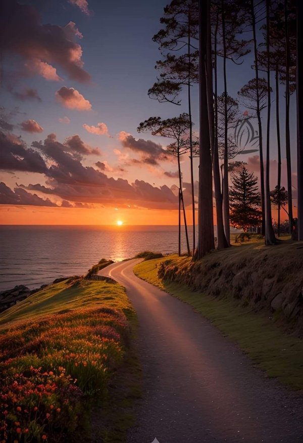 дорога закат