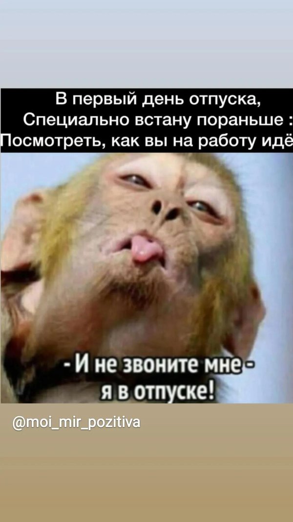 первый день отпуска