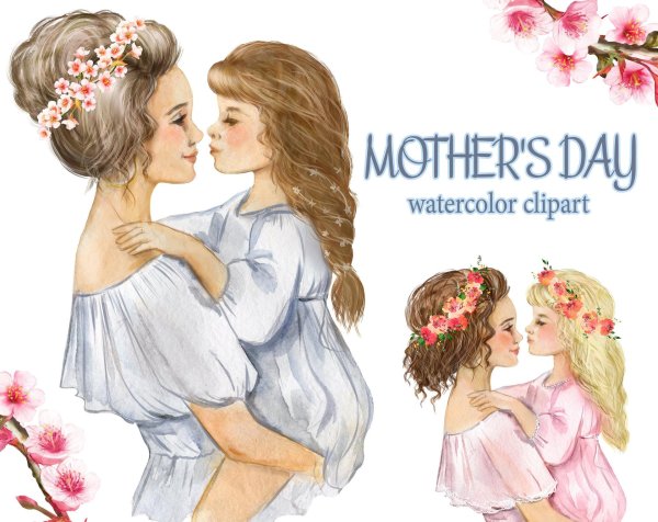 день матери акварель