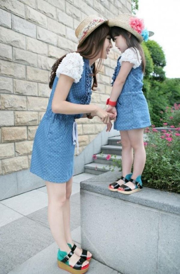 корейские платья для мам и дочек