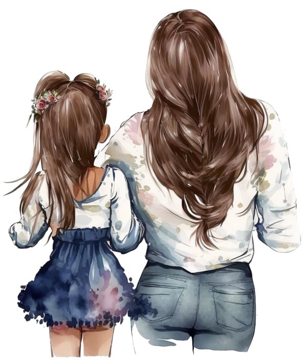 мать и дочь рисунок