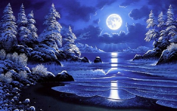луна зимой