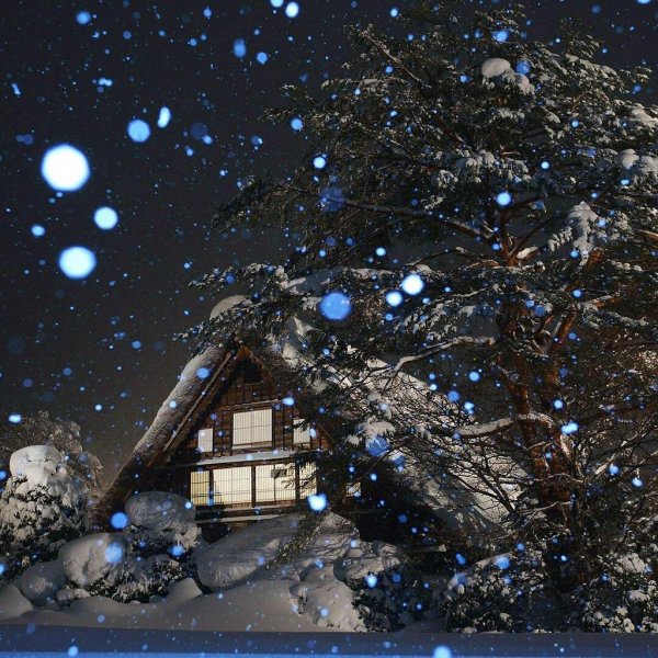 новогодний домик в лесу