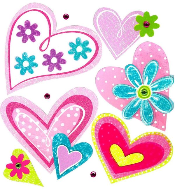 сердечки наклейки