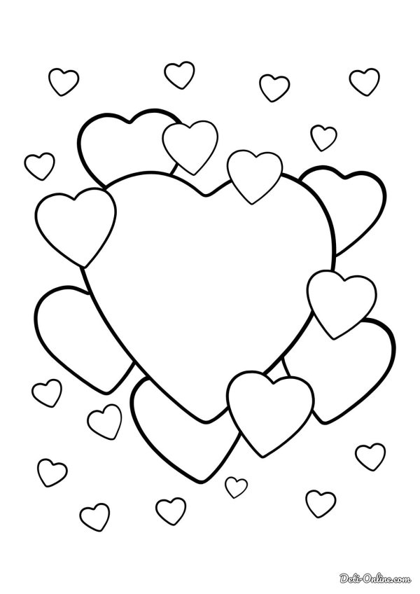 сердечка раскраска