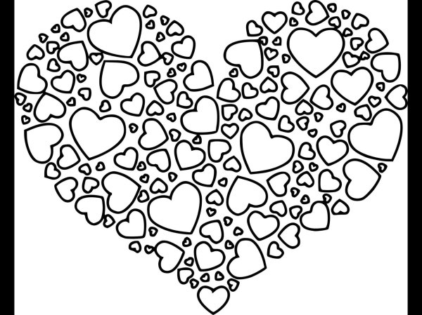 сердечка раскраска
