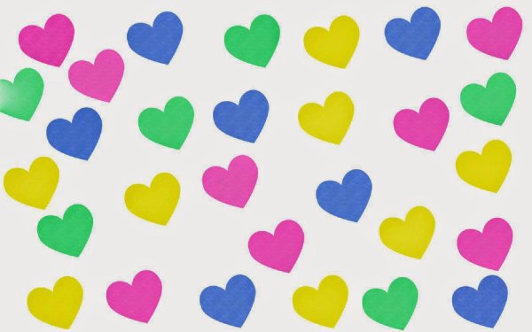 сердечки разноцветные